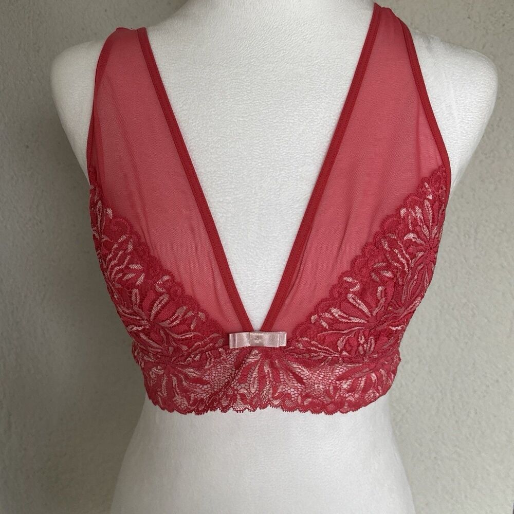 Adore Me Mesh Lace Plunge Bralette